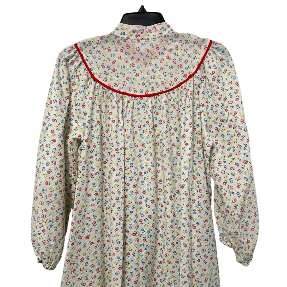 Vintage Models Coat Snap Button Floral Housecoat Size 12